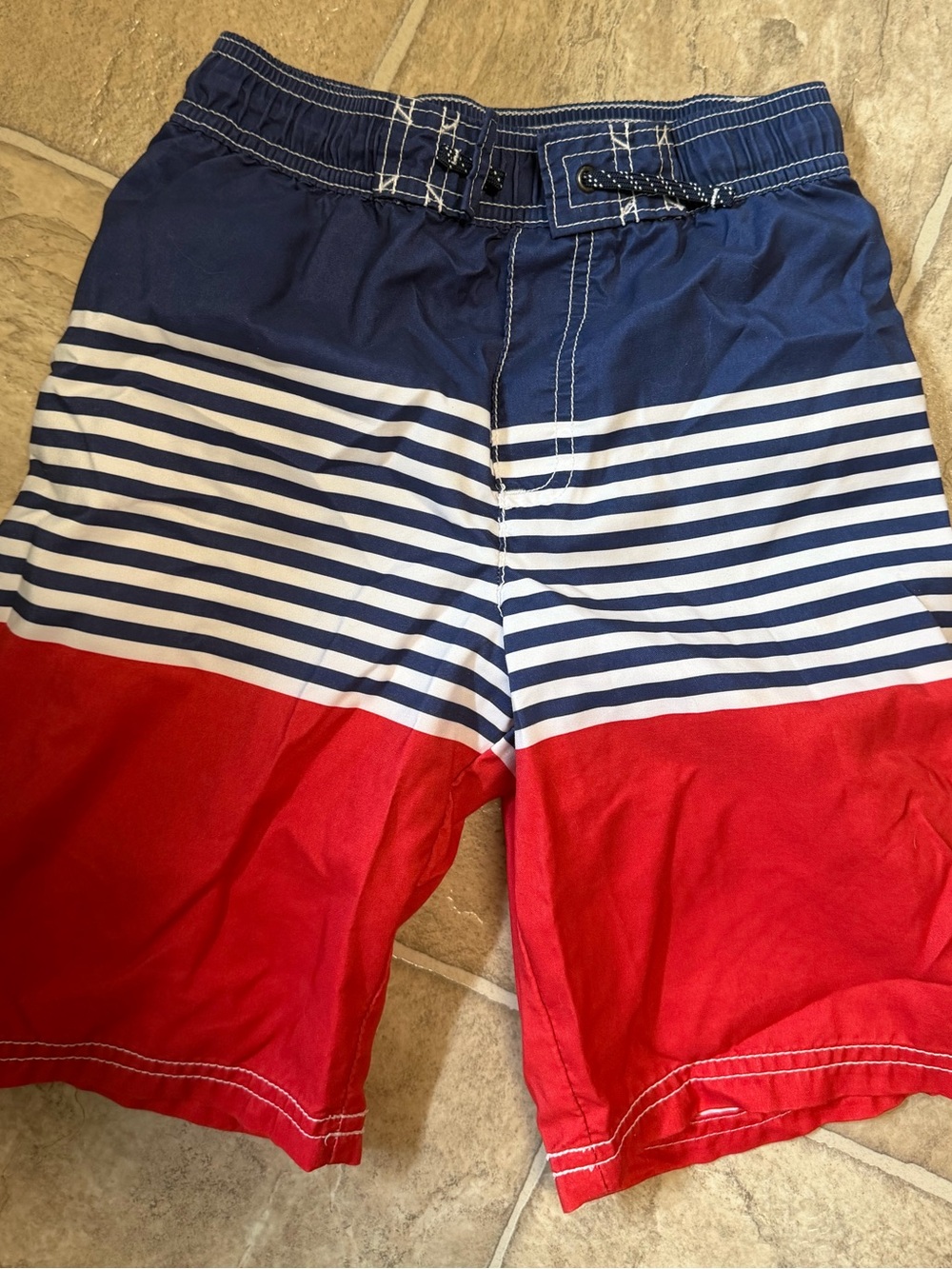 Carter's Navy, White & Red Striped Boy’s Swim Shorts